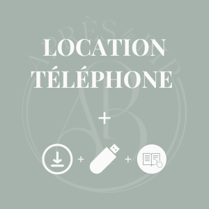 Location téléphone + clé USB + instructions sur plexi – LUX